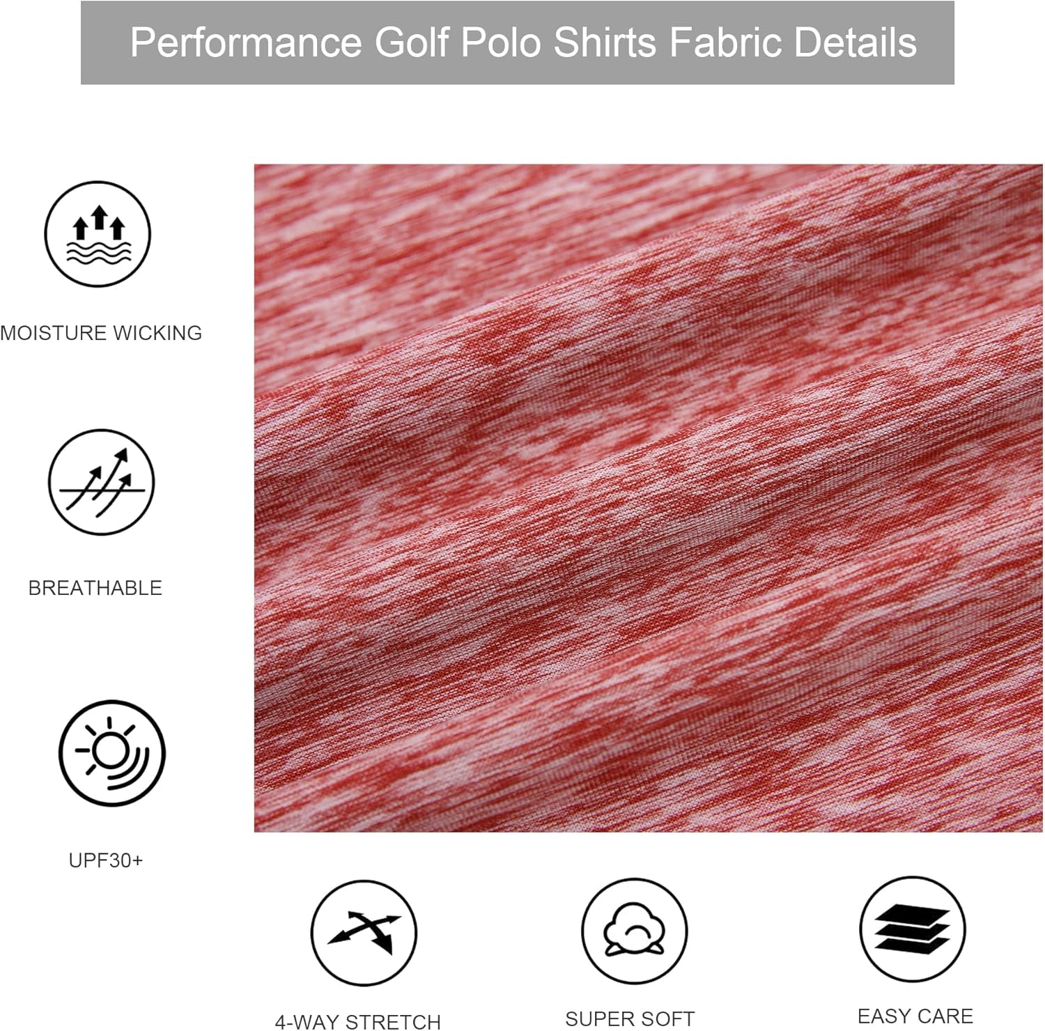 Mens Golf Shirt Moisture Wicking Quick-Dry Short Sleeve Casual Polo Shirts for Men